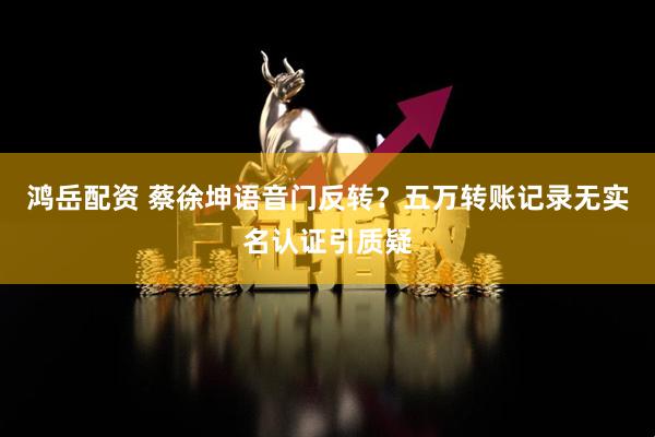 鸿岳配资 蔡徐坤语音门反转？五万转账记录无实名认证引质疑